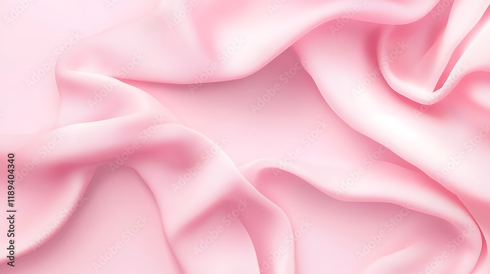 Fototapeta premium Soft Pink Silk Draped Fabric Abstract Background