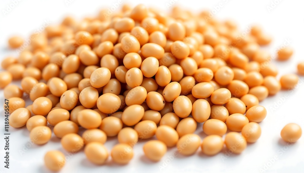 Pile of Soybeans: High-Quality Macro Image of Organic Soybeans for Agriculture and Food Industry Pile of Soybeans: High-Quality Macro Image of Organic Soybeans for Agriculture and Food Industry