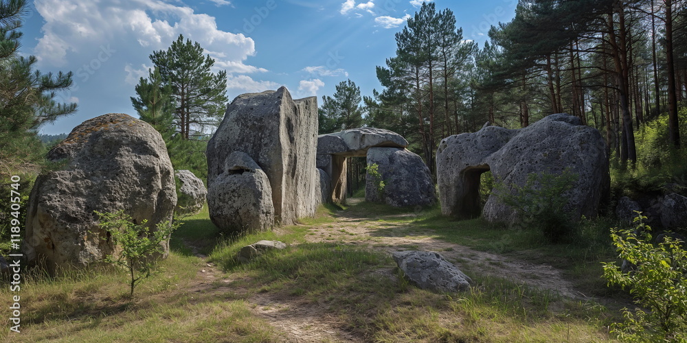 Mystical atmosphere The Oba-Tash megalith park is _011 Mystical atmosphere The Oba-Tash megalith park is _011