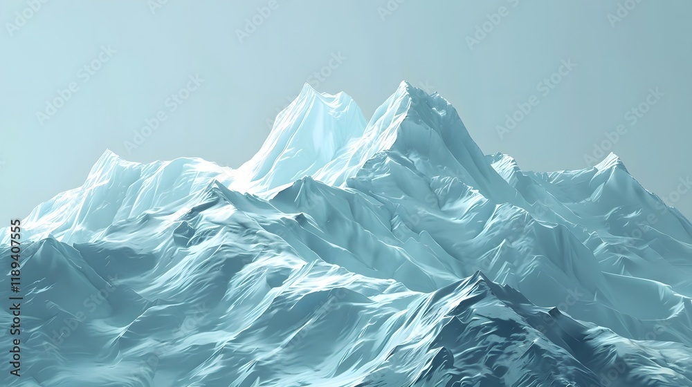 Obraz premium Majestic Snow Capped Mountain Peaks in Dramatic Alpine Landscape with Adventurous Hiker and Durable Action