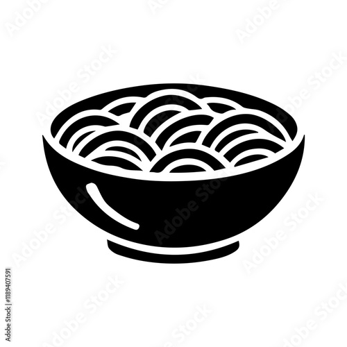Simple Vector Icon of a Pasta – Logo Design Illustration