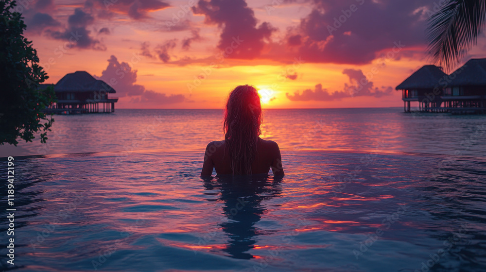 Fototapeta premium person watching the sunset