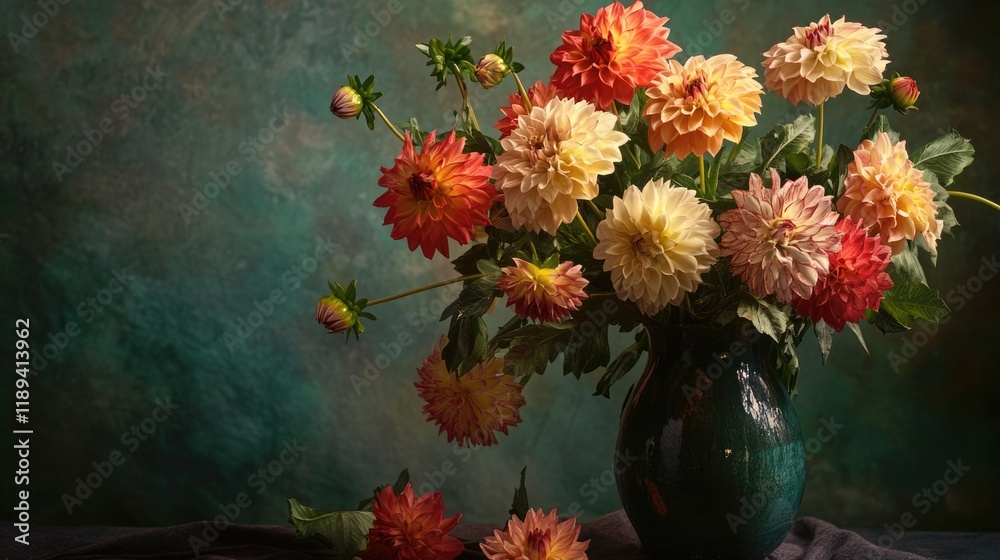 custom made wallpaper toronto digitalA vase filled with various flowers on a table