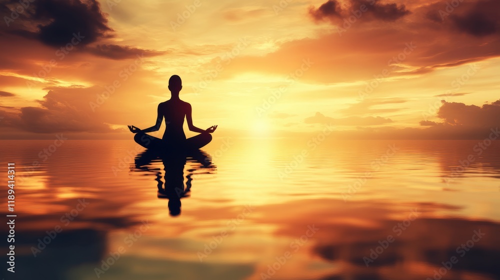 A person is doing medication with tranquil peaceful settings. A person is doing medication with tranquil peaceful settings.