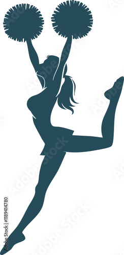 Dynamic Cheerleader Silhouette
