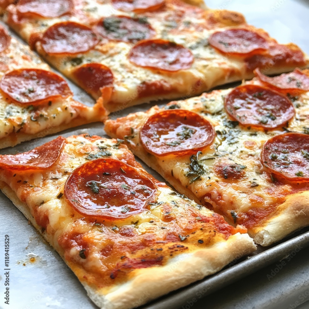 close up of pepperoni pizza slices close up of pepperoni pizza slices