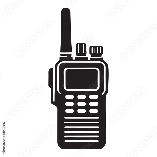 walkie talkie Handheld Two-Way Radio Silhouette Illustration  Communication Device