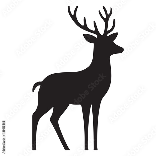 Majestic Deer Silhouette Illustration Wildlife and Nature Design photo