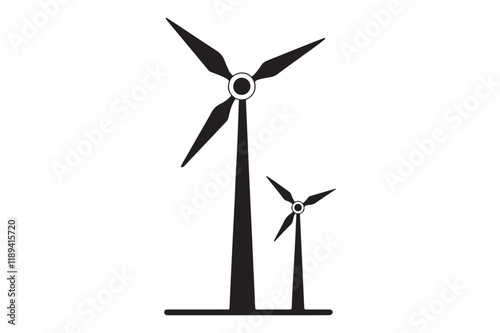 Windmill logo vector illustration flat design 