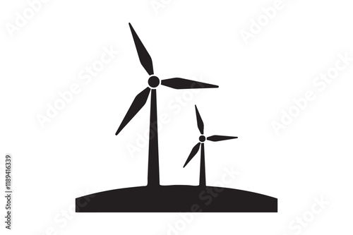 Windmill logo vector illustration flat design 