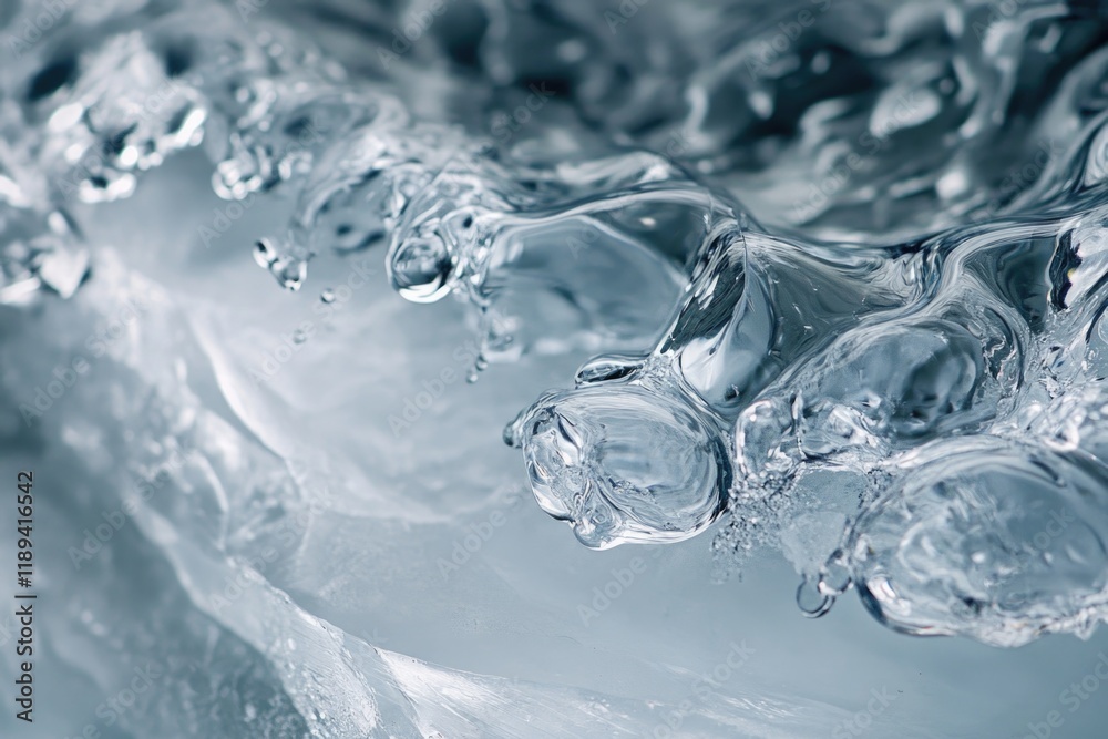 A close-up view of water bubbles forming on the surface, great for use in scientific or educational contexts A close-up view of water bubbles forming on the surface, great for use in scientific or educational contexts