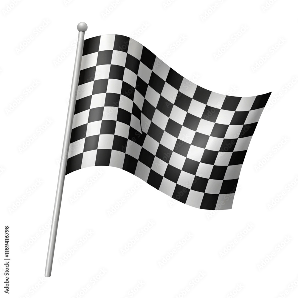 Checkered flag illustration isolated on transparent background
Checkered flag illustration isolated on transparent background