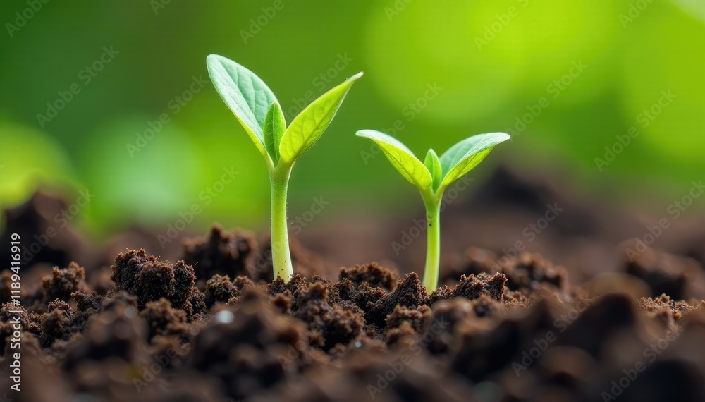 Seedlings emerging from a sheet of seed paper, sprout, seeds Seedlings emerging from a sheet of seed paper, sprout, seeds
