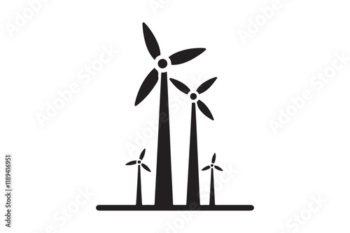 Windmill logo vector illustration flat design 
