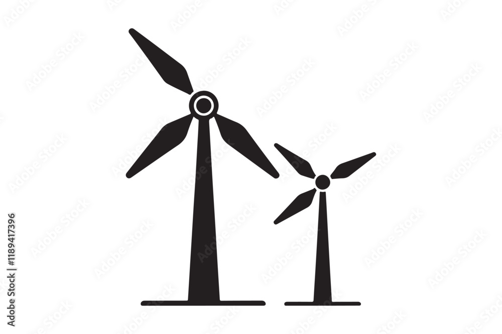 Windmill logo vector illustration flat design 