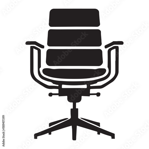 Elegant Office Chair Icon Vector Silhouette