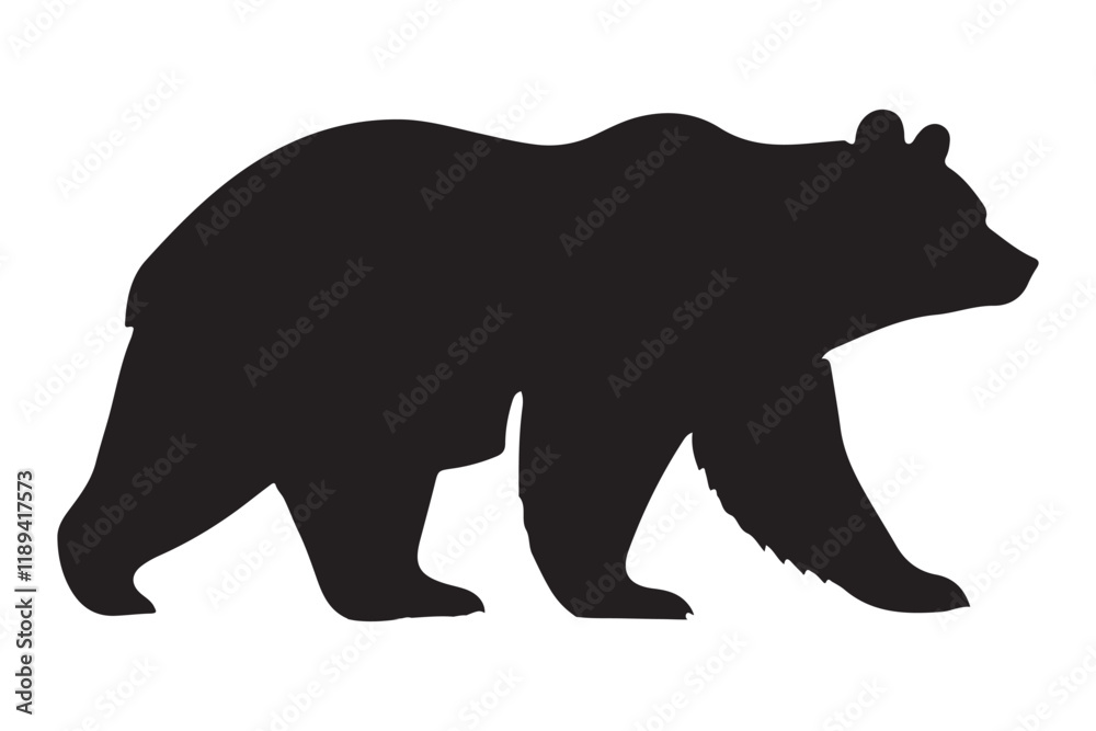 Obraz premium Silhouette illustration of a walking bear