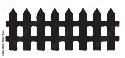 Silhouette illustration of a picket fence