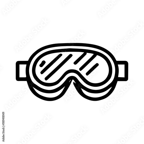 Simple Vector Icon of a Ski Goggles – Logo Design Illustration