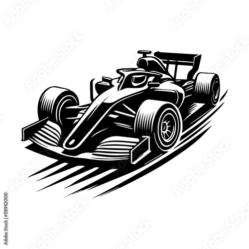 Simple Vector Icon of a Auto Racing – Logo Design Illustration