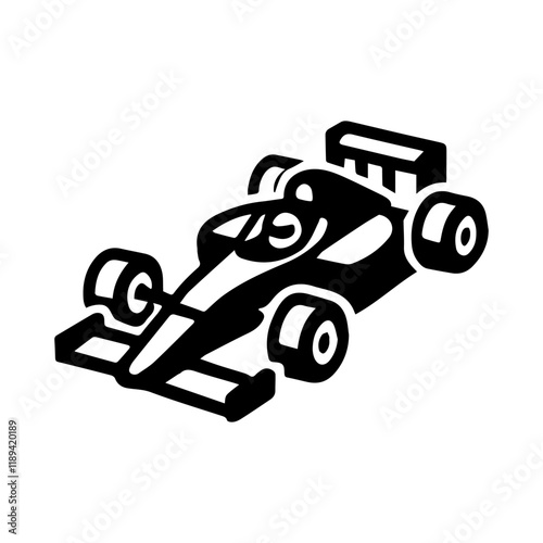Simple Vector Icon of a Auto Racing – Logo Design Illustration