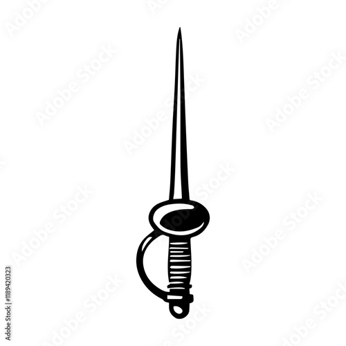 Simple Vector Icon of a Fencing Swords – Logo Design Illustration