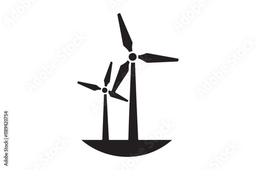 Windmill logo vector illustration flat design 