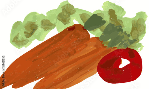 Carrot and Tomato Still Life