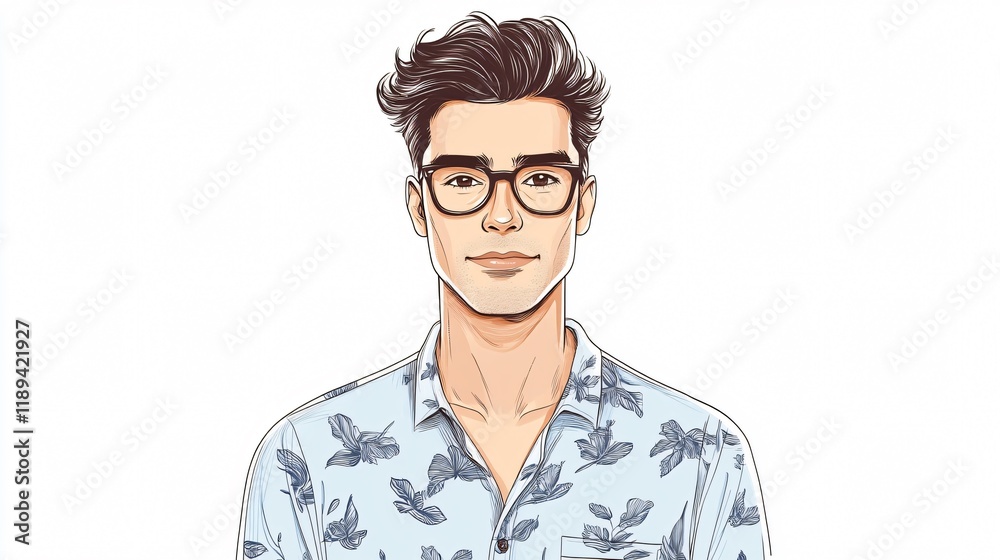 Professional man doodle with elegant shirt and hairstyle for business presentations Professional man doodle with elegant shirt and hairstyle for business presentations