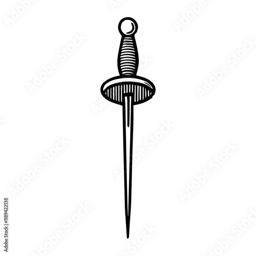 Simple Vector Icon of a Fencing Swords – Logo Design Illustration