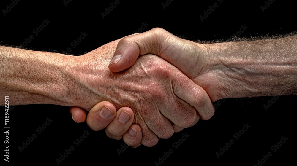 Fototapeta premium Two people shaking hands in a professional setting