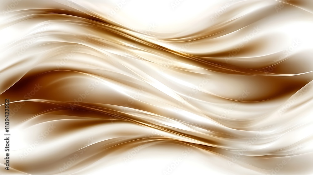 Obraz premium Abstract Brown and White Wave Design