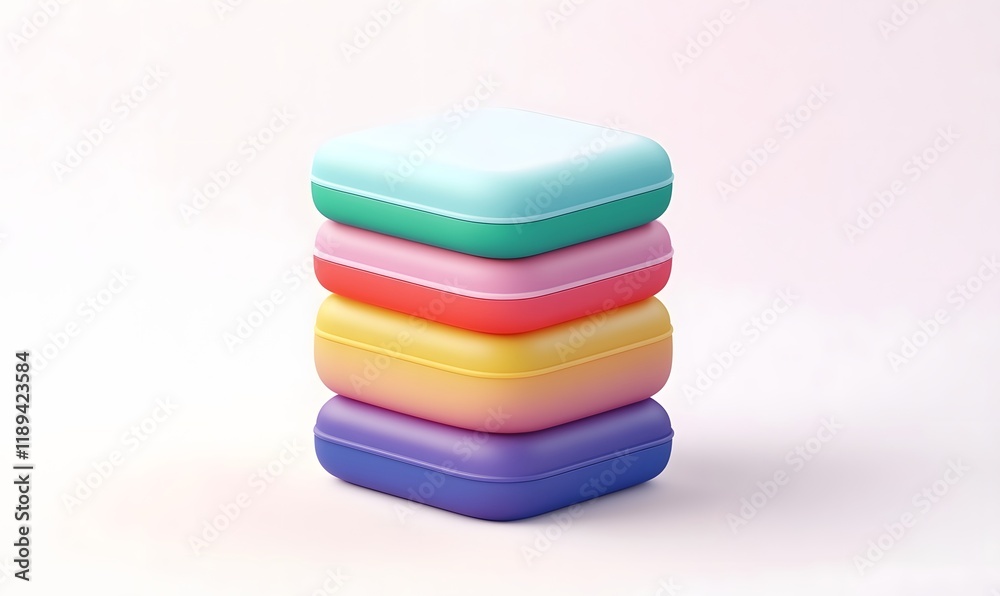 Stacked colorful square blocks on white background. Stacked colorful square blocks on white background.