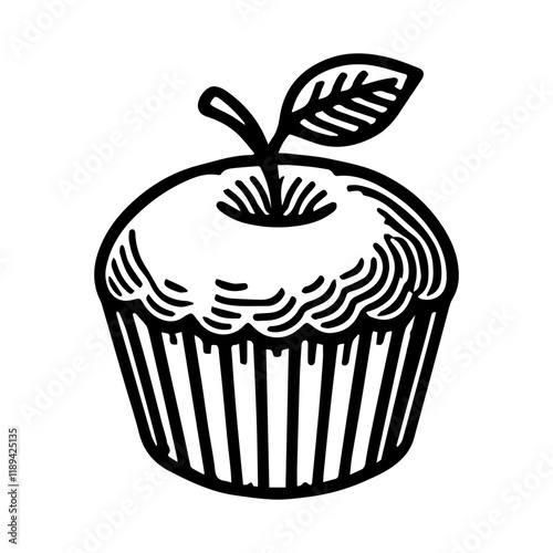 Simple Vector Icon of a Baked Apples – Logo Design Illustration