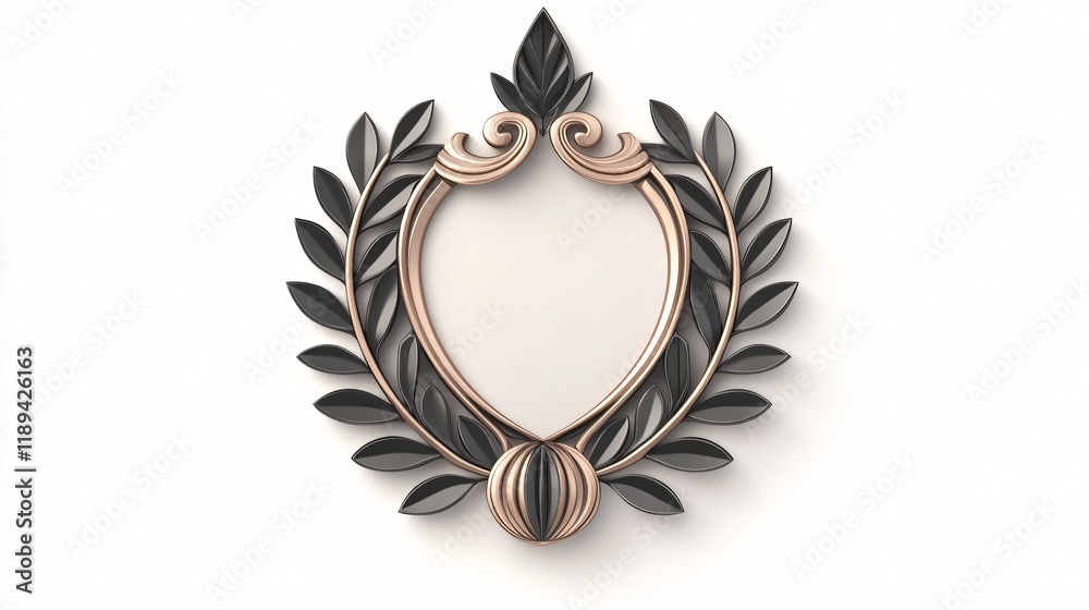 Obraz premium Wide Angle Metal Emblem Blank Element Design for Creative Projects