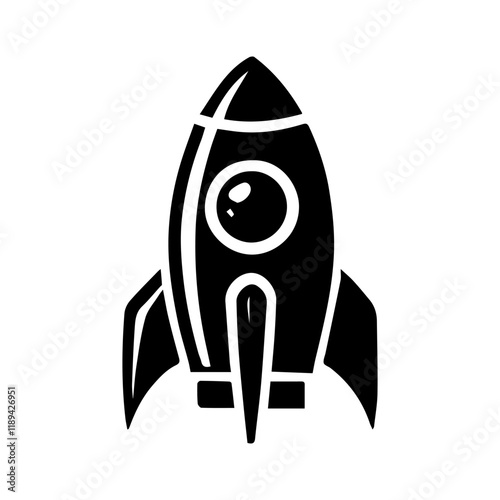 Simple Vector Icon of a rocket – Logo Design Illustration