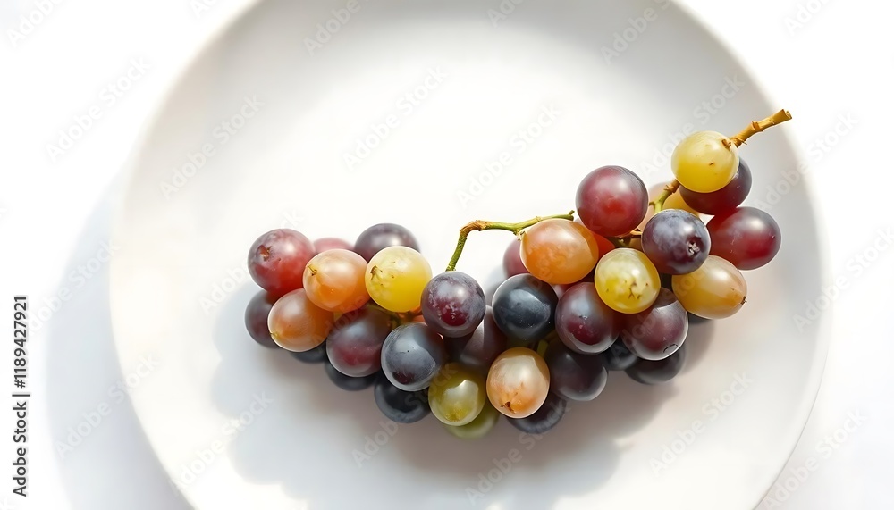 Colorful Grape Cluster: A Vibrant Still Life Colorful Grape Cluster: A Vibrant Still Life