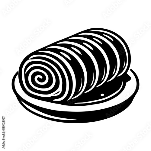 Simple Vector Icon of a Rouladen – Logo Design Illustration