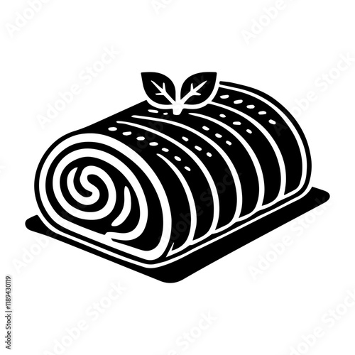 Simple Vector Icon of a Apfelstrudel – Logo Design Illustration