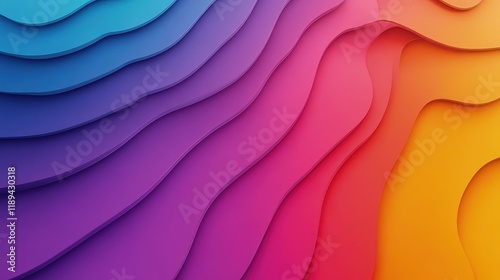 A 3D abstract gradient background featuring flowing waves of light with a clean, open area in the center for text.