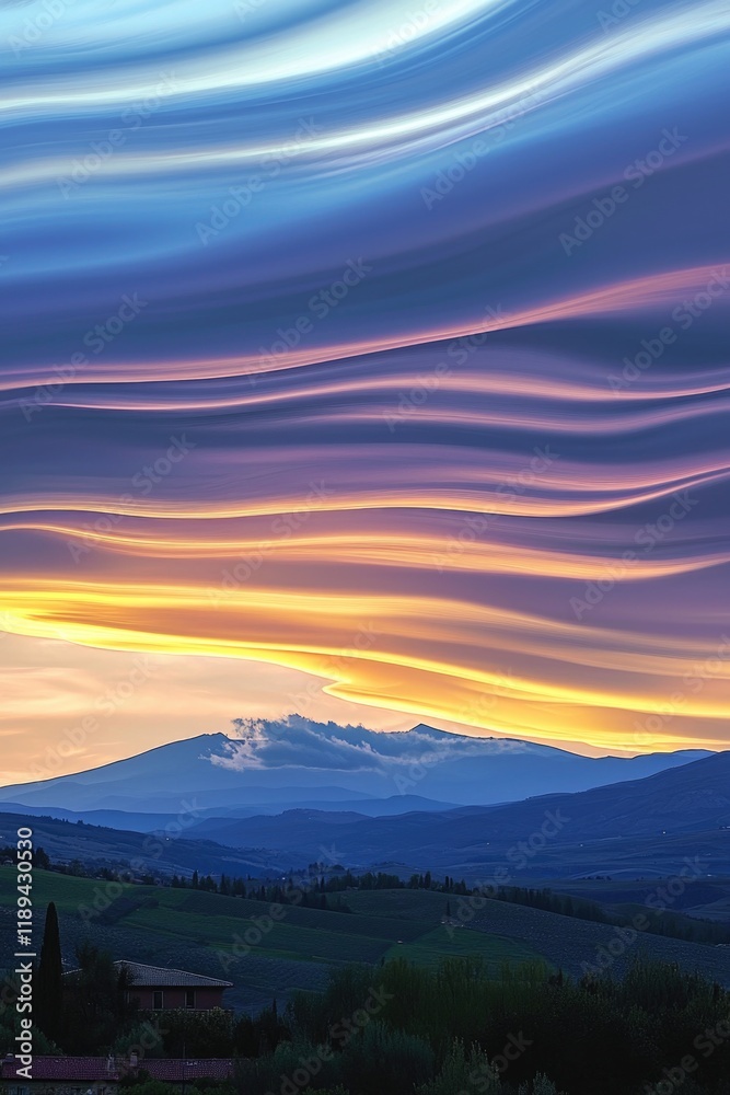 Fototapeta premium A picturesque mountain scene with a vibrant blue sky and white clouds