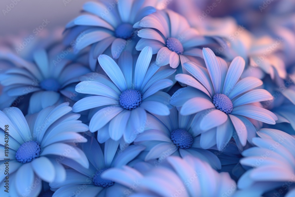 Obraz premium A close-up view of a bunch of blue flowers
