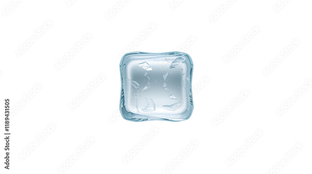 Photo of Ice cube isolated on transparent background Photo of Ice cube isolated on transparent background