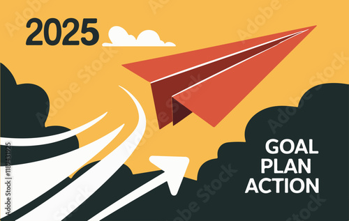 Goal, Plan, Action 2025 Vector Art for Business and Personal Growth Designs