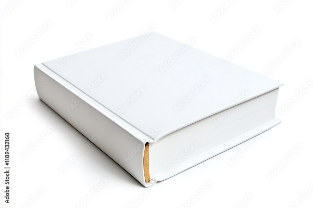 A single white book resting on a clean white table, great for backgrounds and minimalist designs A single white book resting on a clean white table, great for backgrounds and minimalist designs
