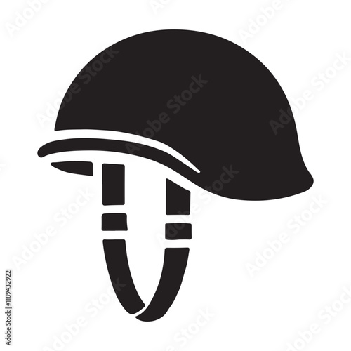 Military Helmet Silhouette Vector Graphic
