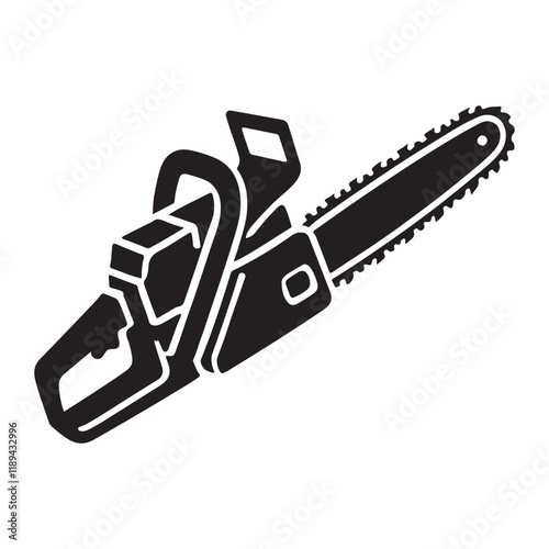 Chainsaw Silhouette Illustration for Lumberjack