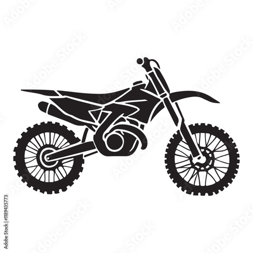 Dirt Bike Silhouette Vector Illustration for Motorsports