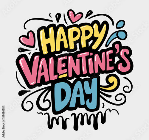 Creative Valentine’s Day Doodle Text Art for Cards, Posters, and Invitations