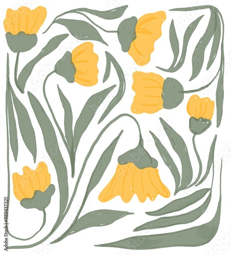 Fototapeta Naklejka Na Ścianę i Meble -  Illustration of Flowers design for templates, watercolor style.